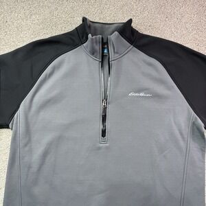 Eddie Bauer First Ascent Fleece Mens‎ XL Gray 1/2 Zip Long Sleeve